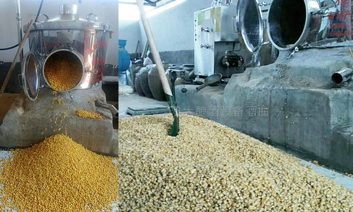 10.4 200斤側(cè)開(kāi)口釀酒設(shè)備玉米釀酒實(shí)操